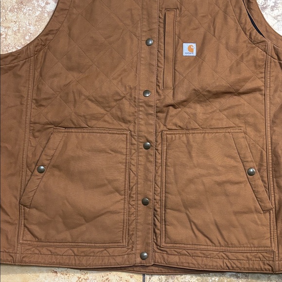 Carhartt Women’s Size 2X (20-22) Quilted Rugged Flex Relaxed Vest BRN OV4423-W - Picture 4 of 11